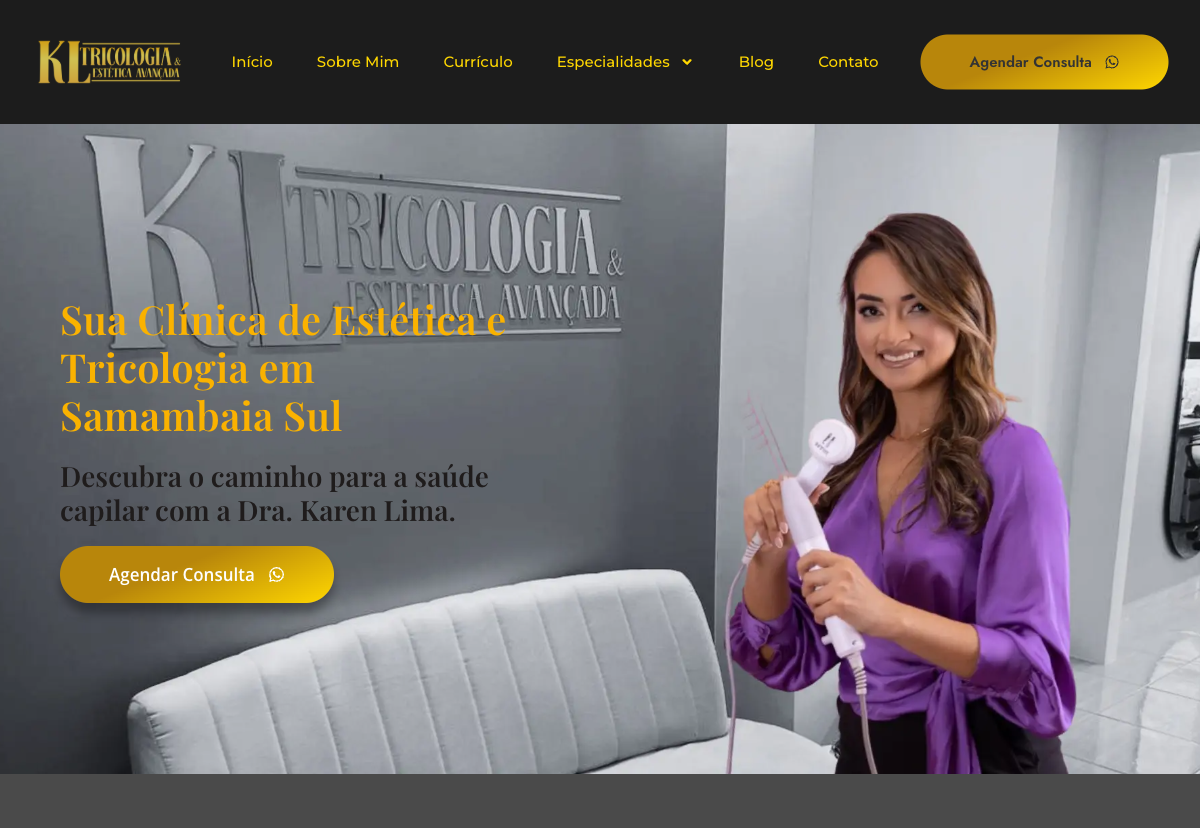 Site da Dra. Karen Lima Tricologia e Estética